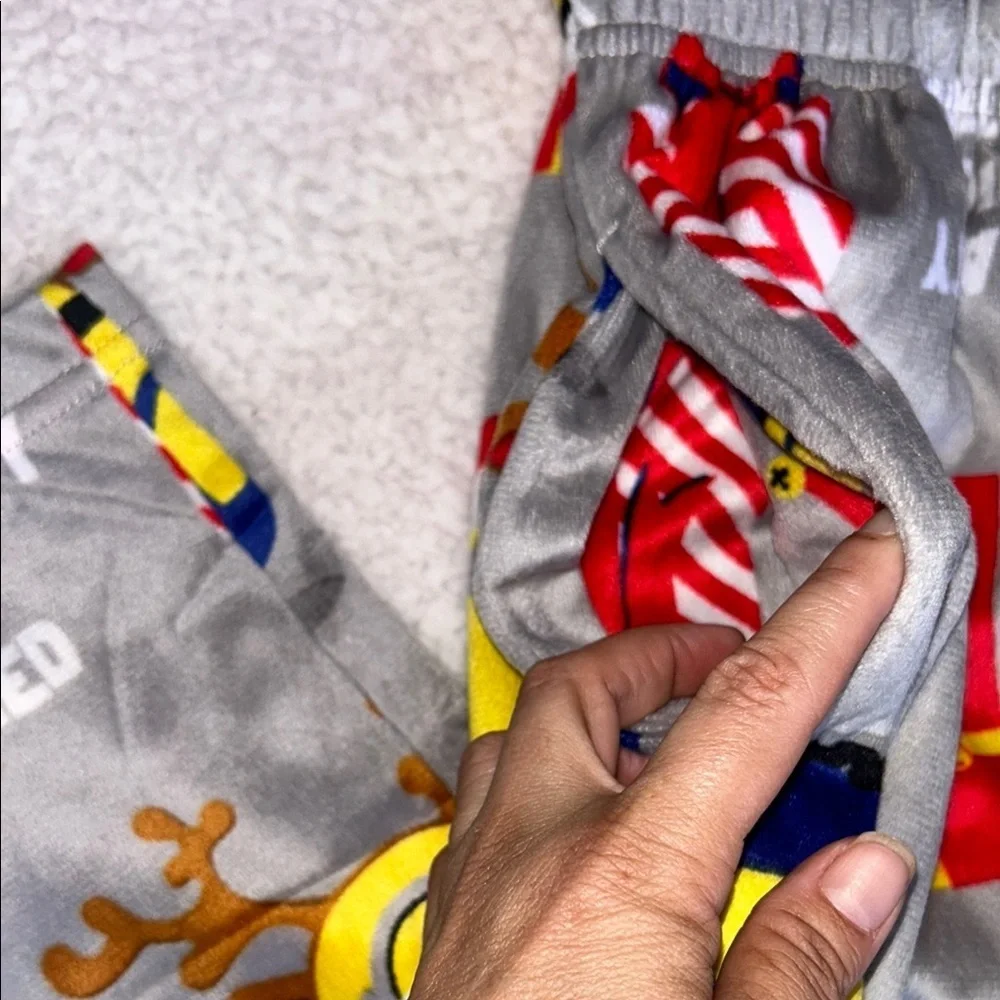 NWOT Playful Gray and Yellow Pajama Bottoms with Elastic Waistband